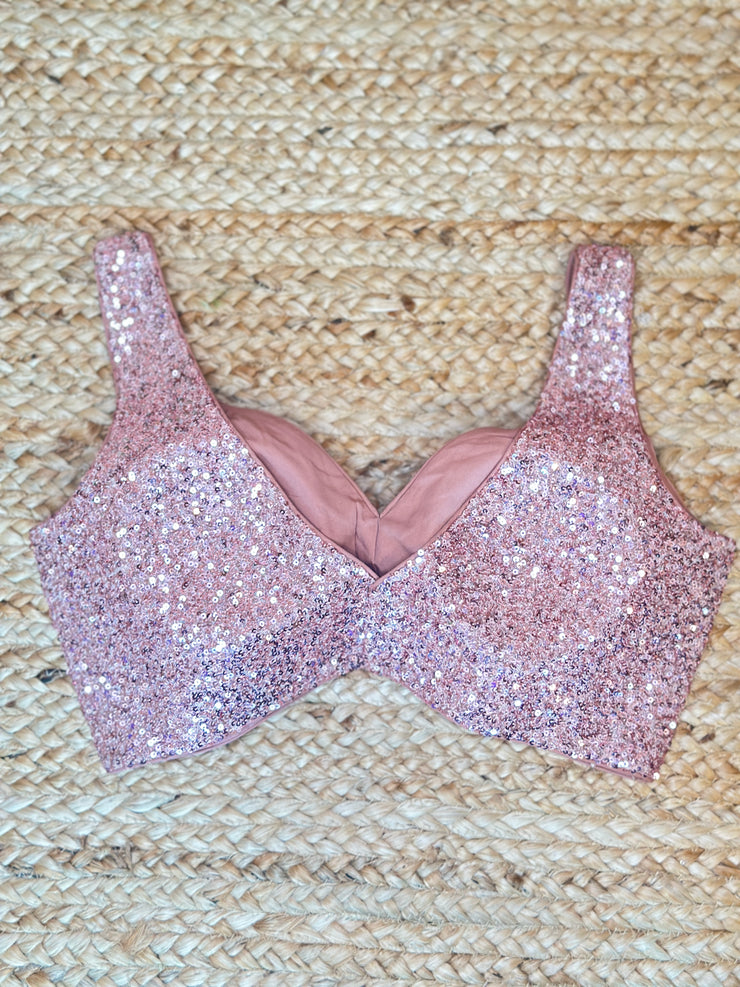 Rose gold sequins blouse