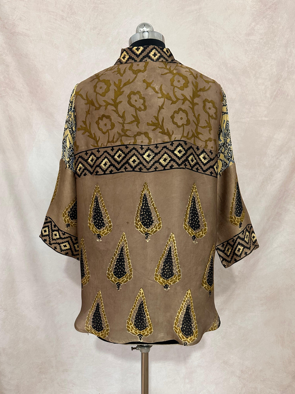 Pure Modal silk shirt with hand block print
