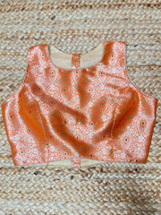 Orange brocade blouse