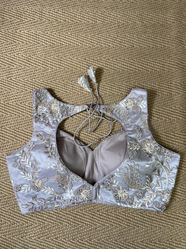 Light gold blouse with bead work