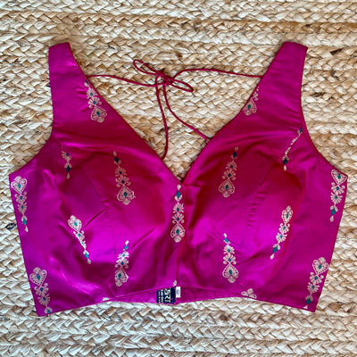 Magenta silk blouse