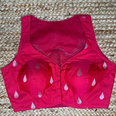 Pink silk sleeveless blouse