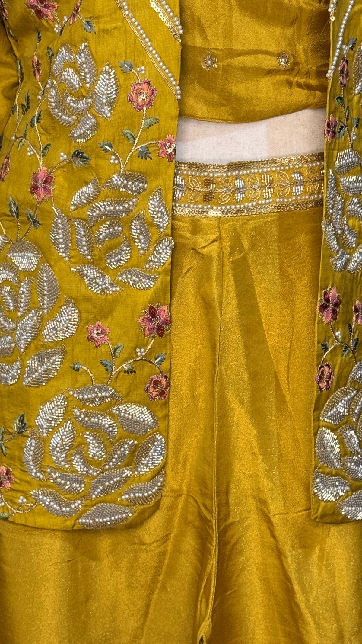Crop top designer jacket and palazzo