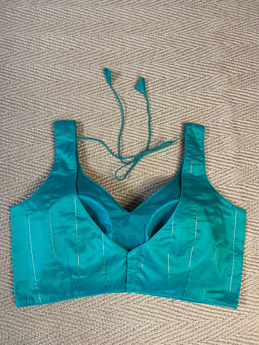 Green silk blouse
