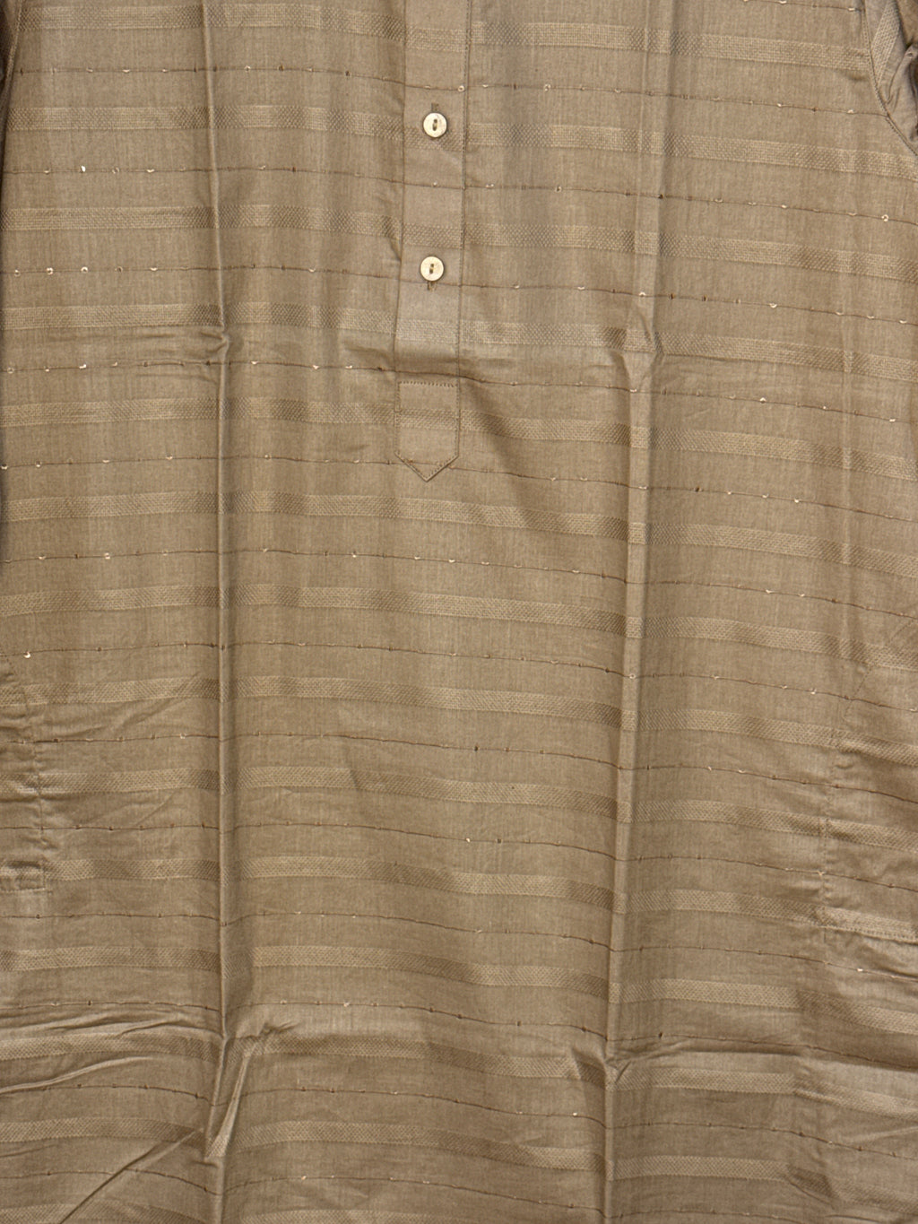 Light brown Soft cotton kurta with small weaved sequins