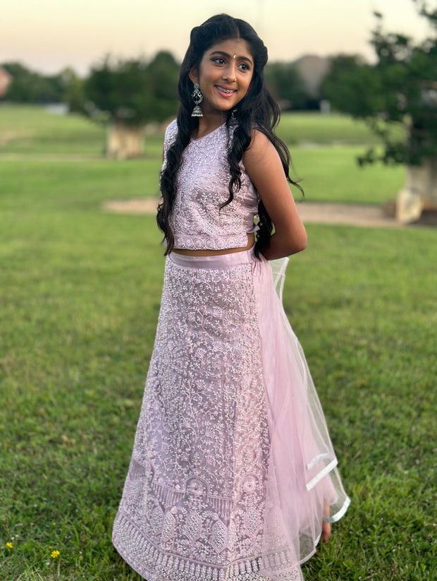 Lilac lehanga set
