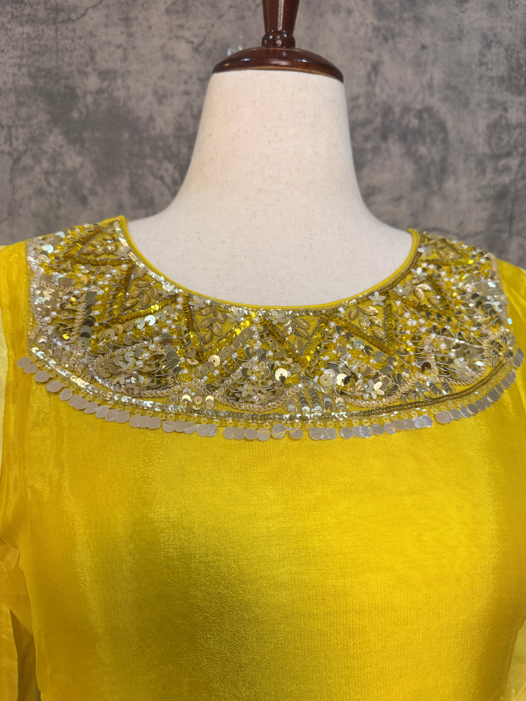 Yellow designer top and bottom