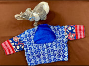 Indigo print cotton blouse