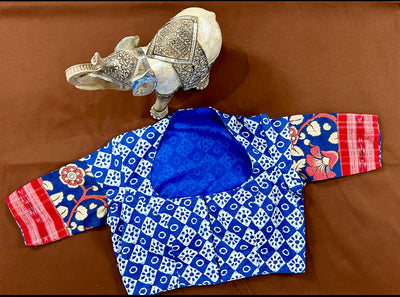 Indigo print cotton blouse
