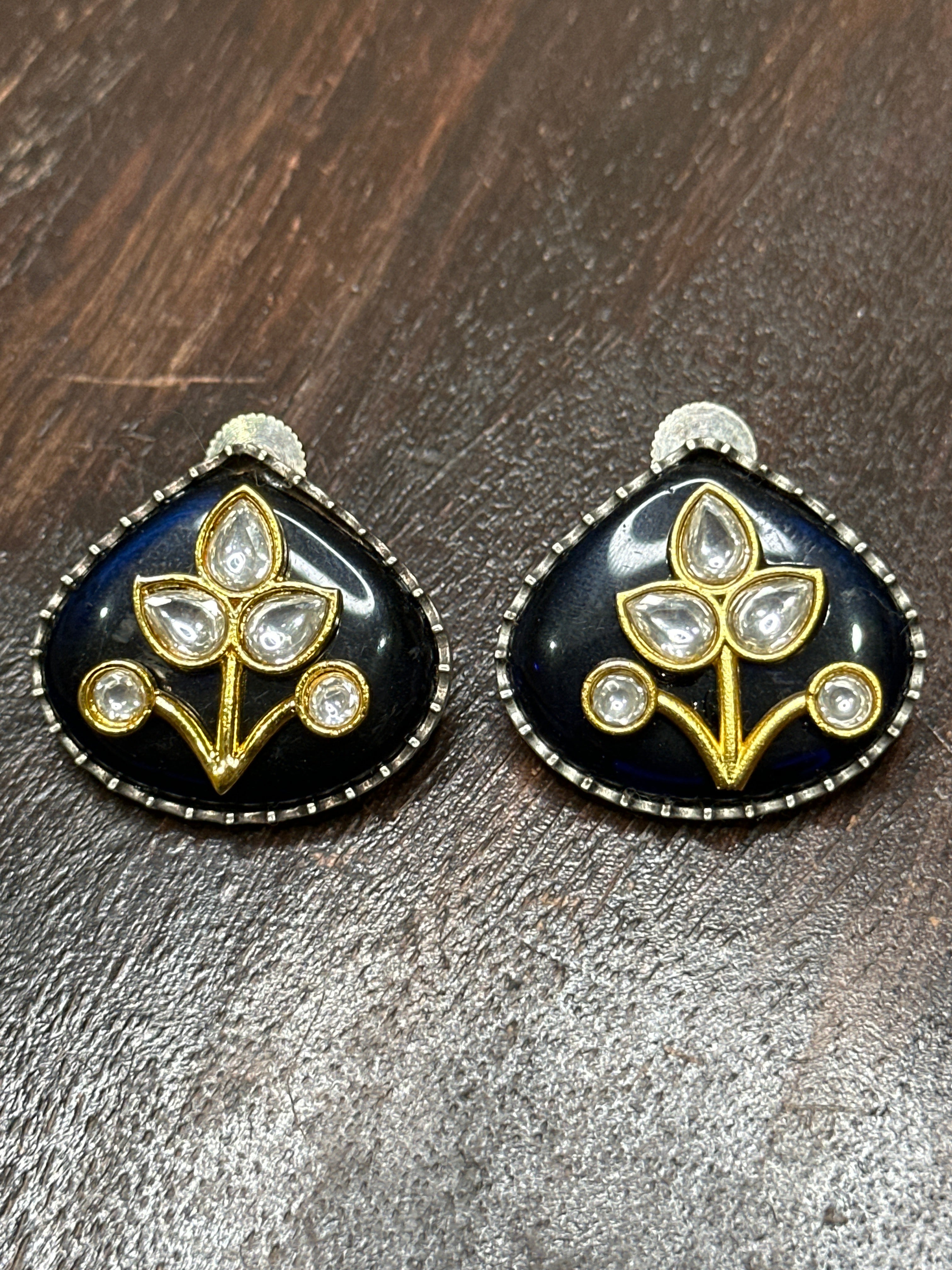 Studs with meenakari