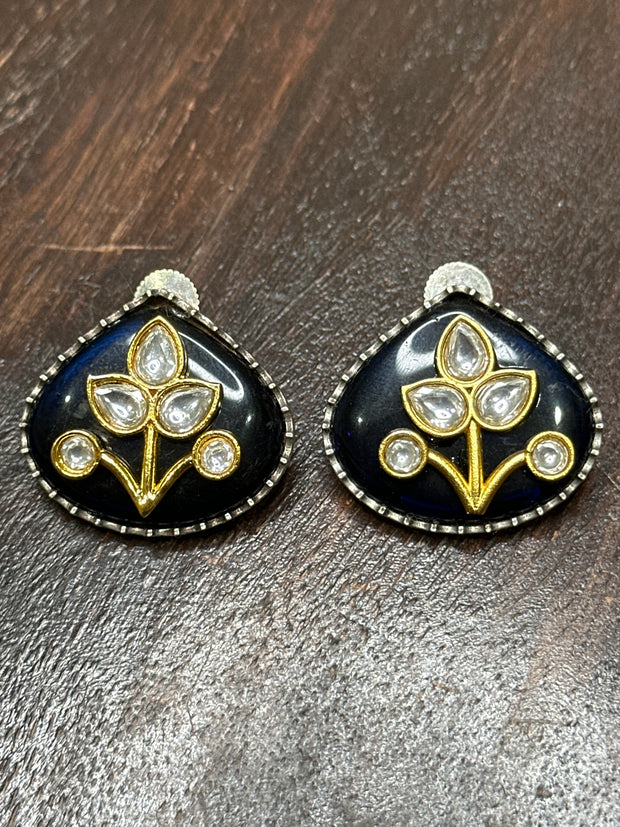 Studs with meenakari