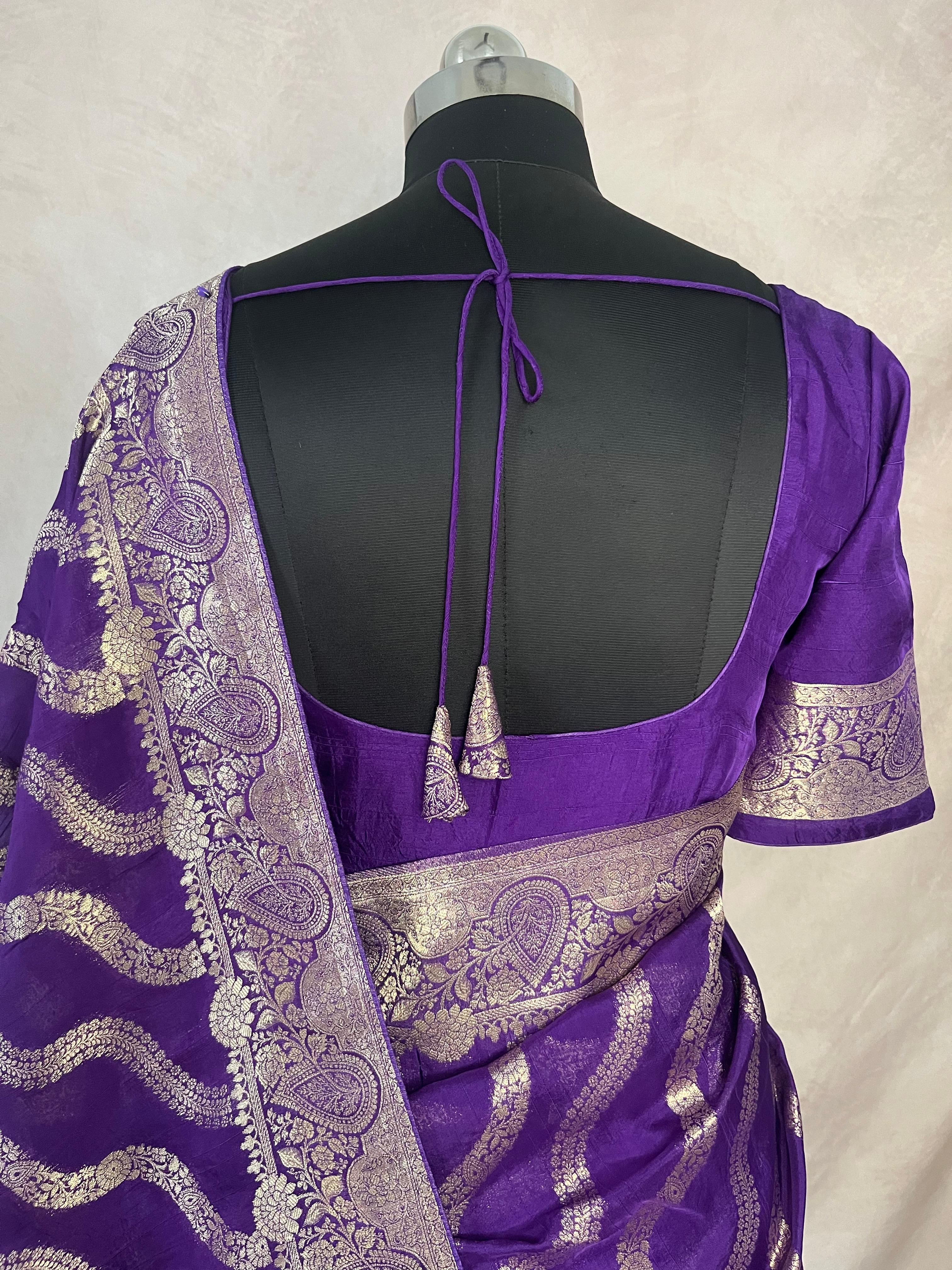 Dola silk saree with stitched blouse