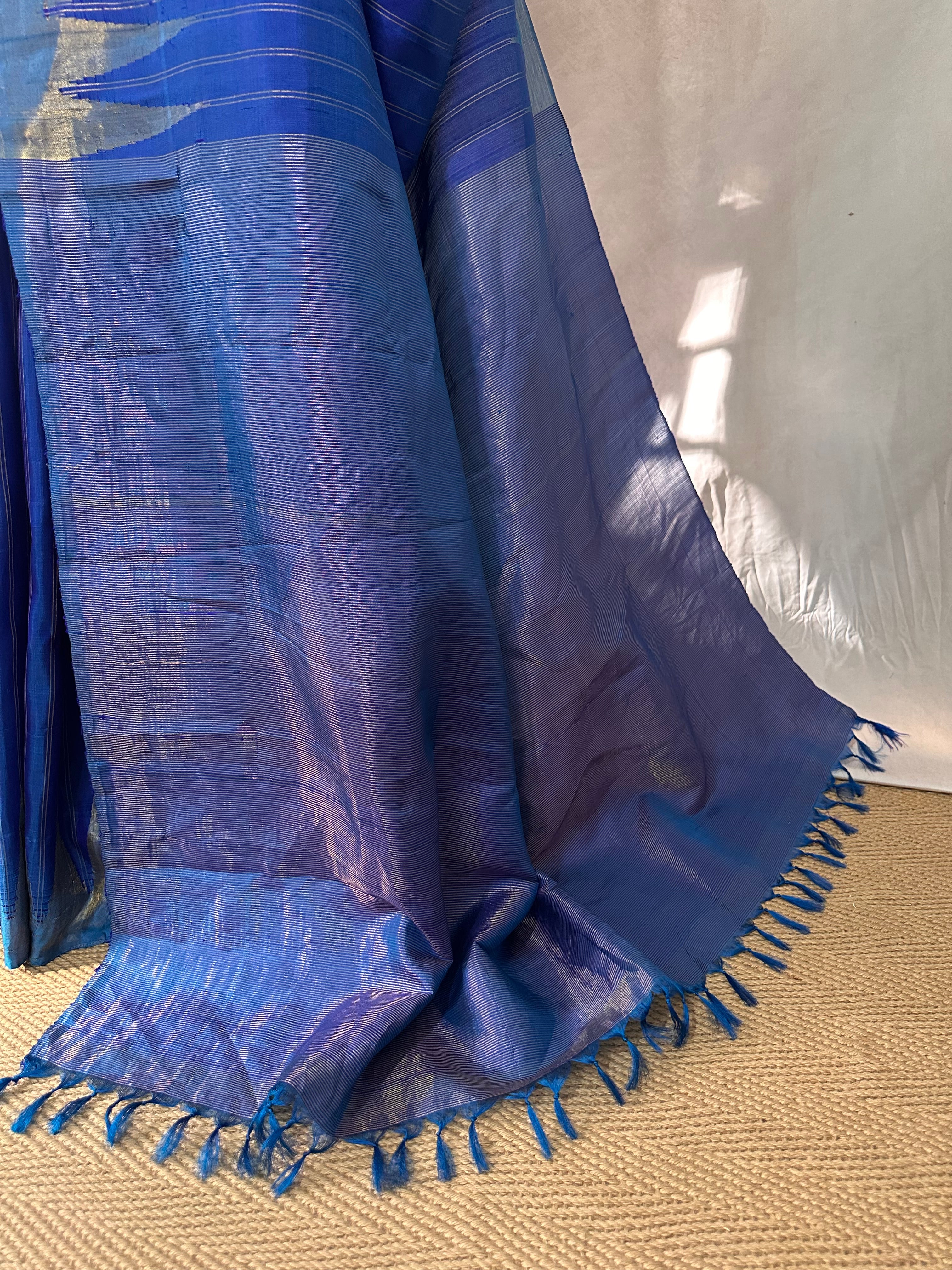 Handloom gadwal pure silk saree with tissue border and stitched blouse