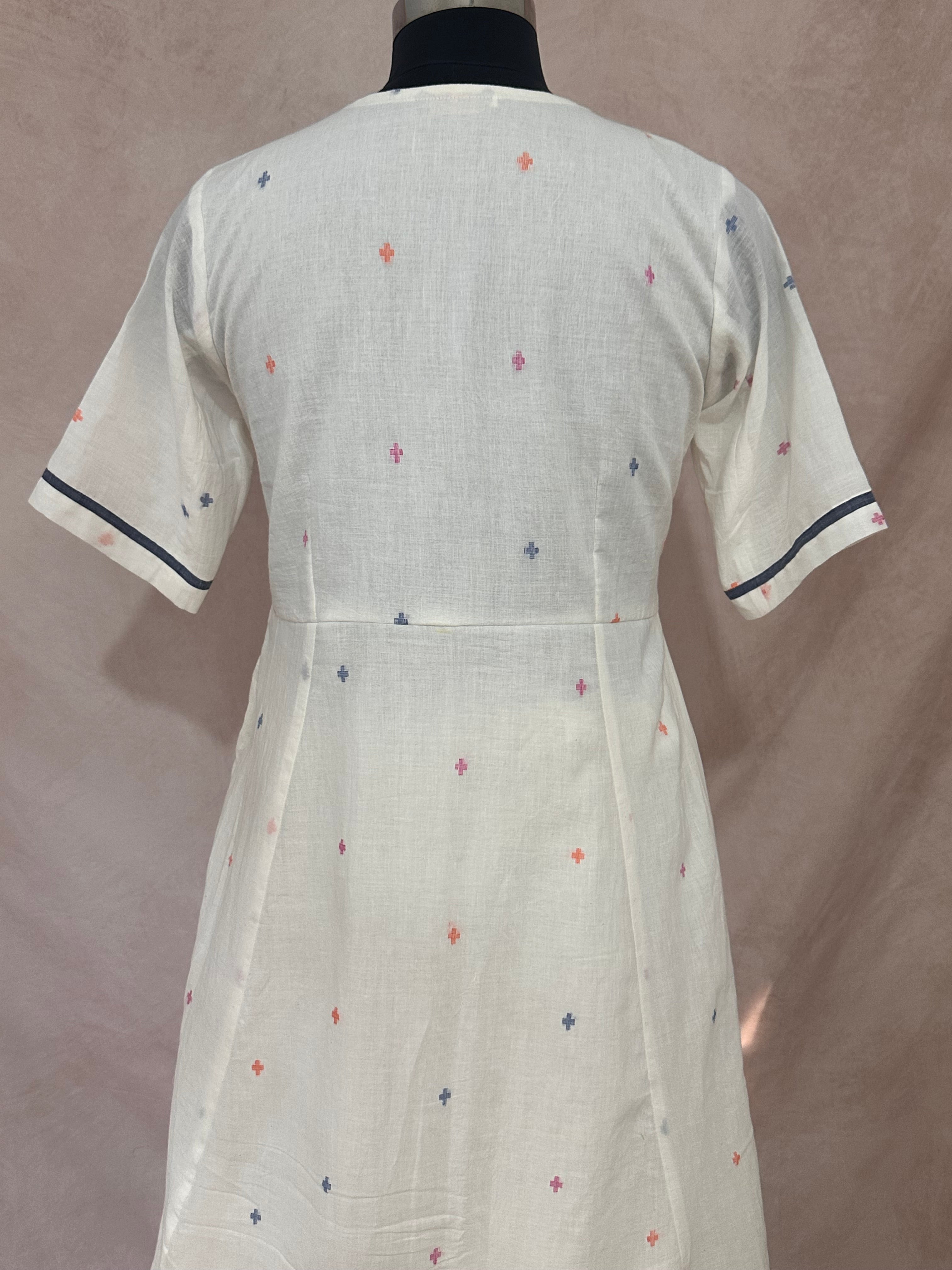 Handloom jamdani cotton dress