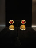 Red stone jhumka