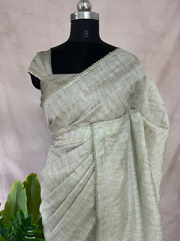 Designer sequins work saree with BP