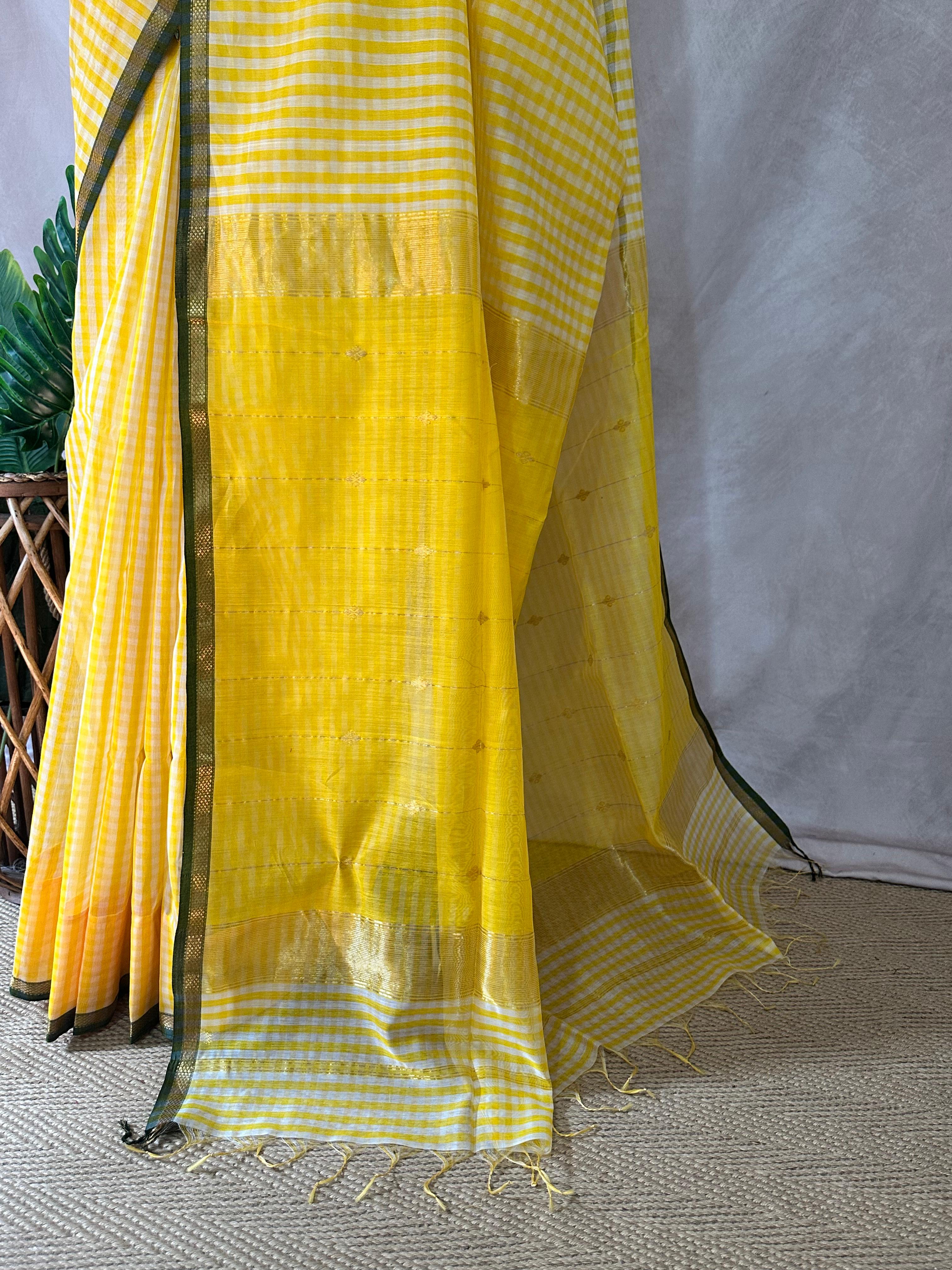 Maheshwari silk saree with stitched blouse