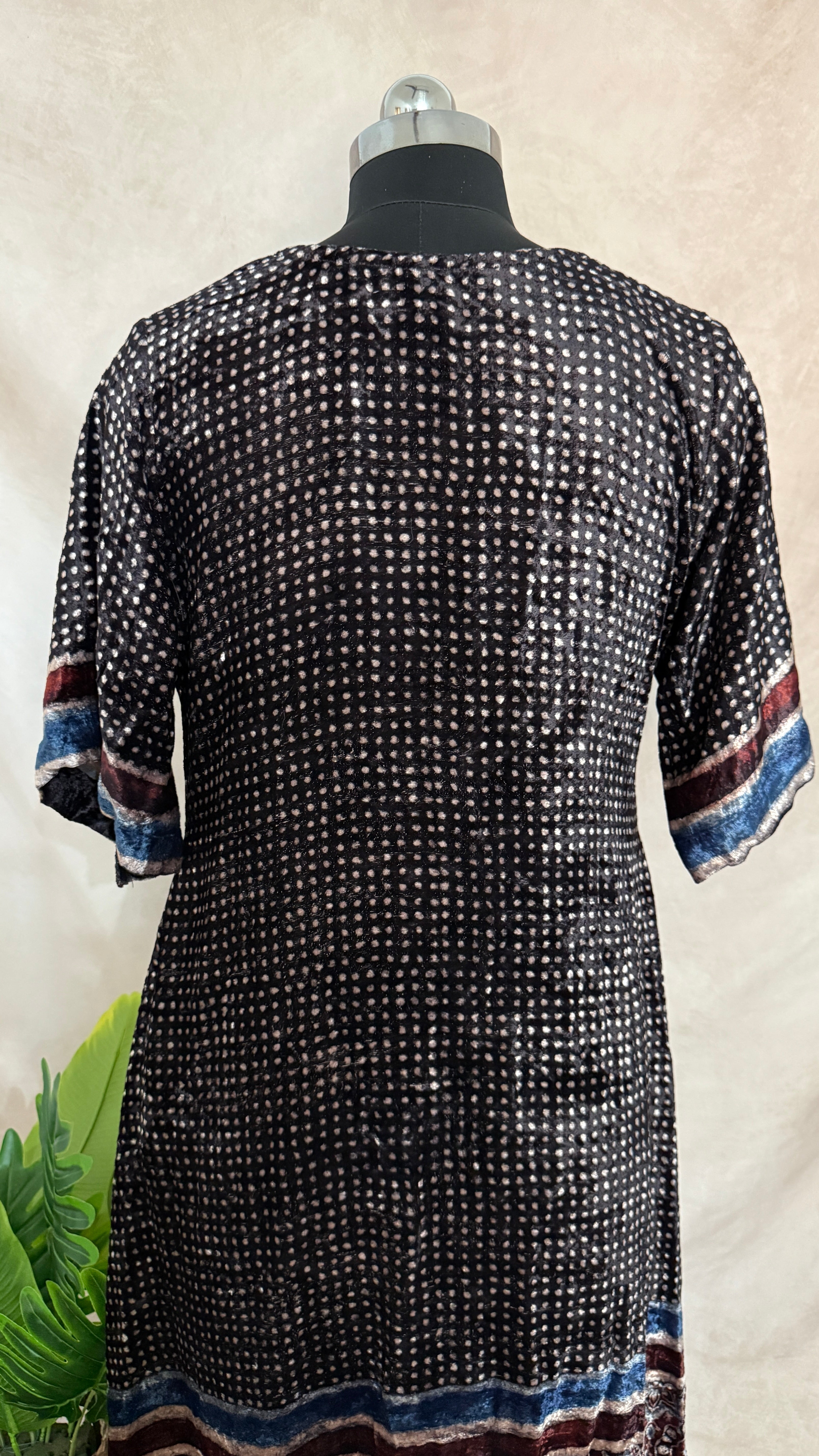 Designer Ajrakh modal silk dress