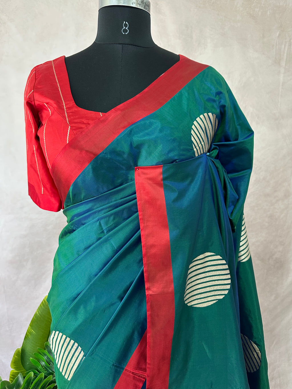 Pure katan banarsi saree with stitched blouse