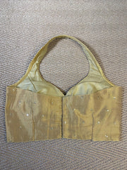 Gold tissue halter neck blouse