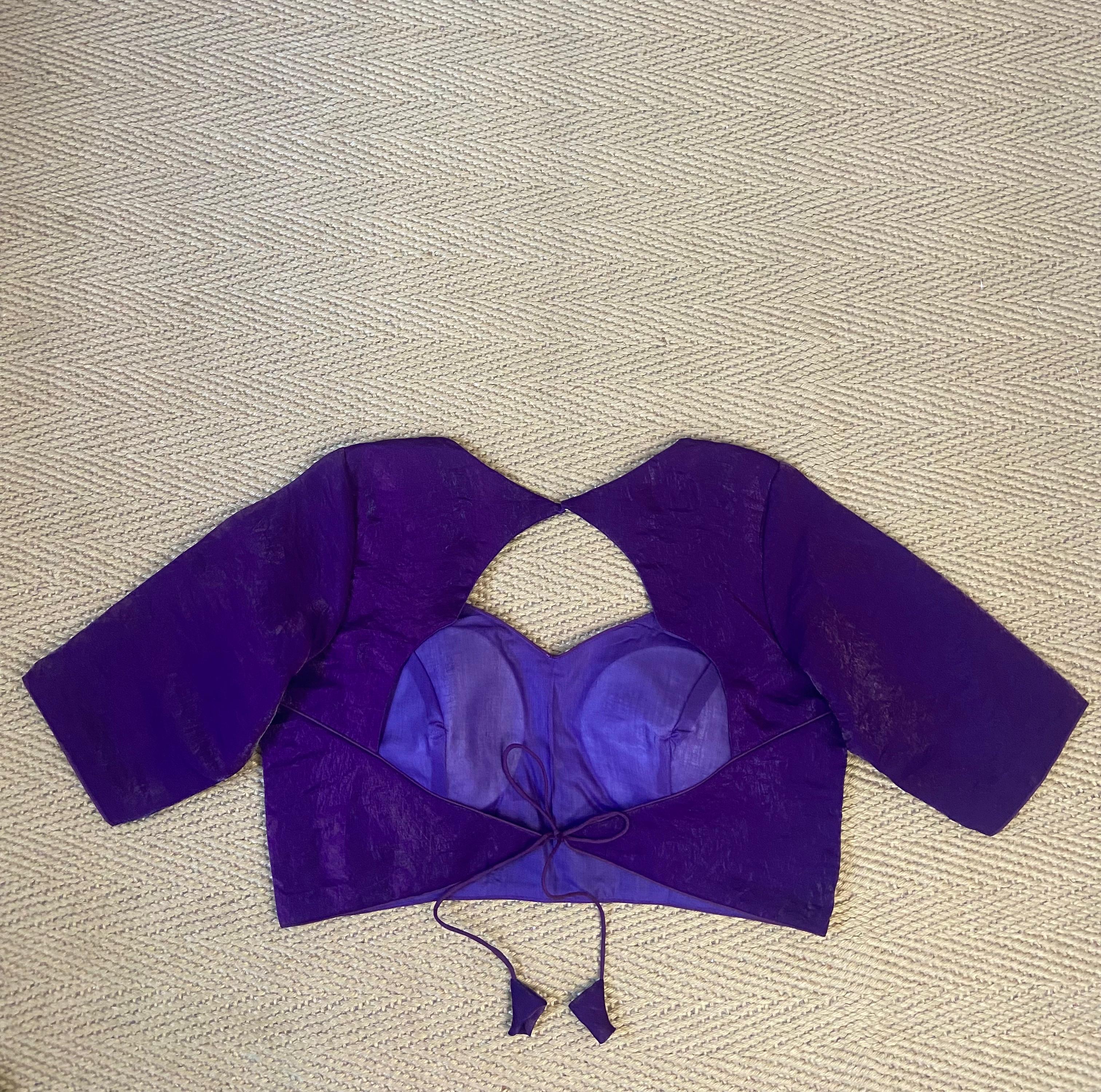 Purple plain tissue blouse