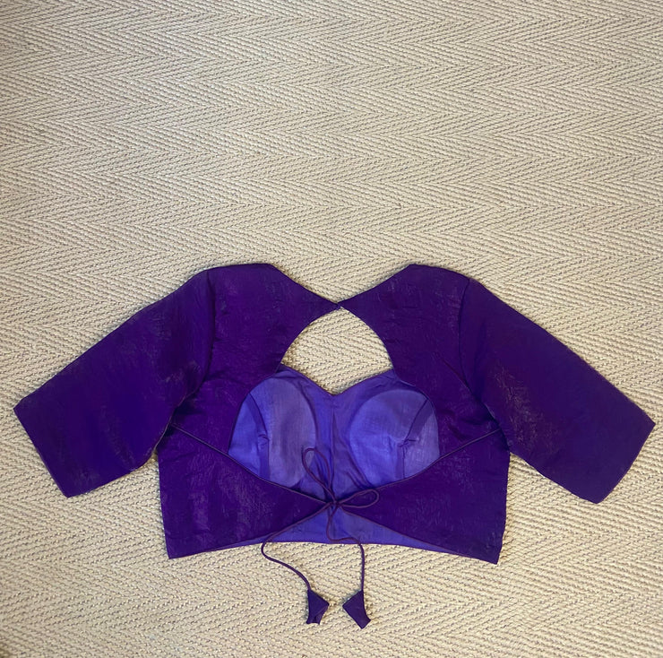 Purple plain tissue blouse
