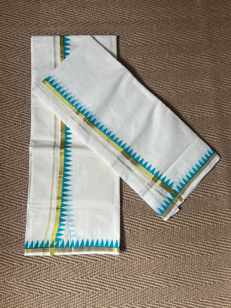 Set mundu with temple border