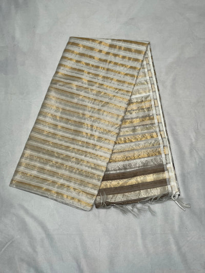 Designer tissue chanderi saree with stitched blouse