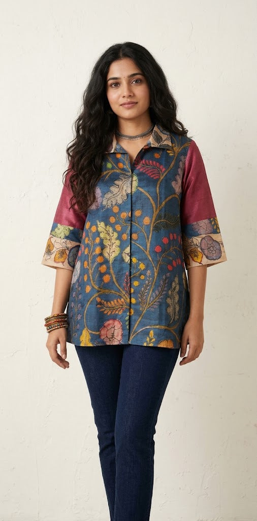Kalamkari dijital printed kurti shirts