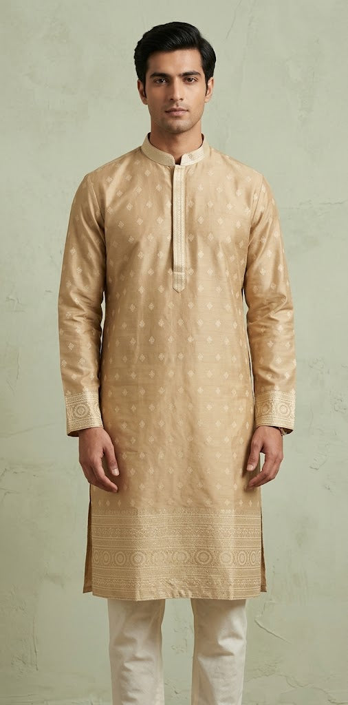Sandalwood cotton silk kurta