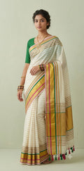 Set saree with Green and pink border