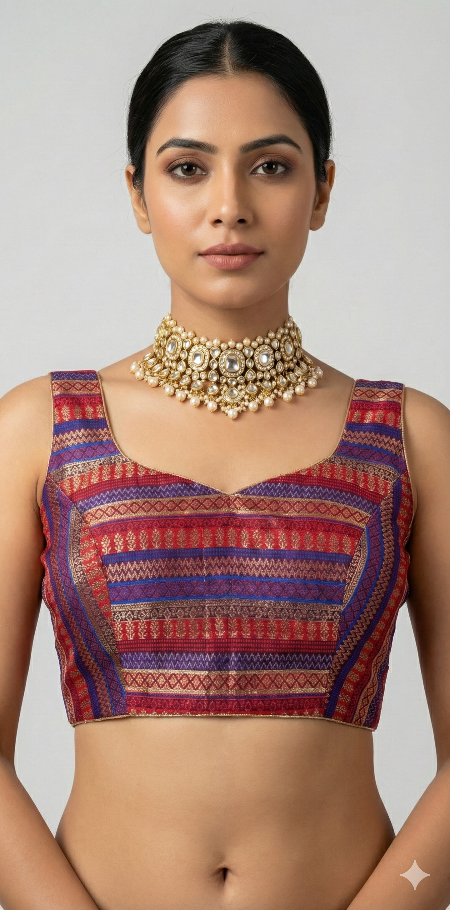 Purple brocade blouse