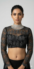 Black net full sleeve blouse