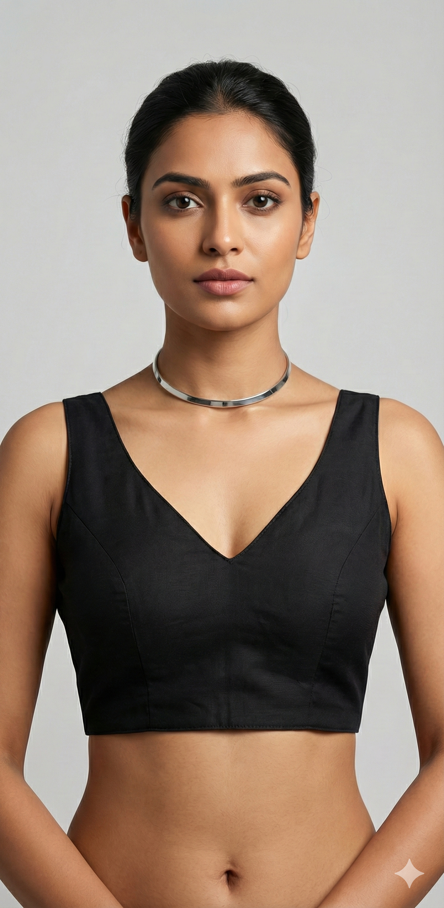 Black sleevesless blouse