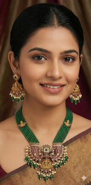 Long necklace with earring