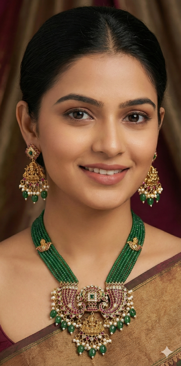 Long necklace with earring