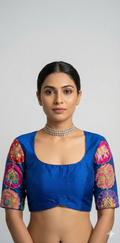 Blue silk blouse