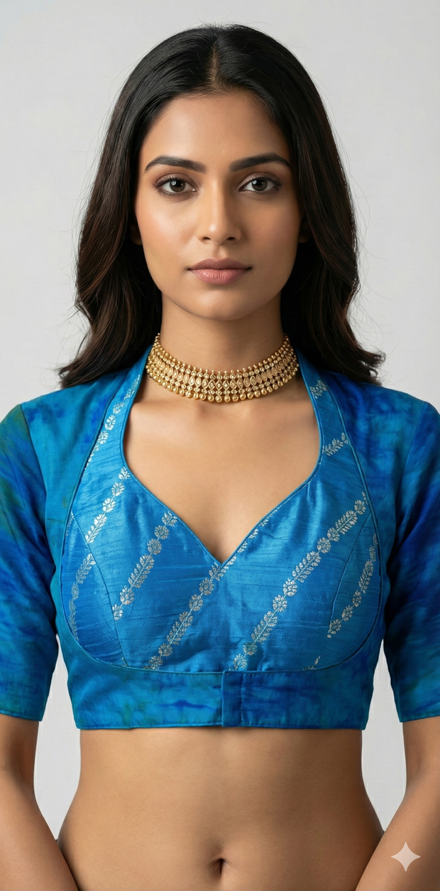 Blue 2 in one masaba style blouse