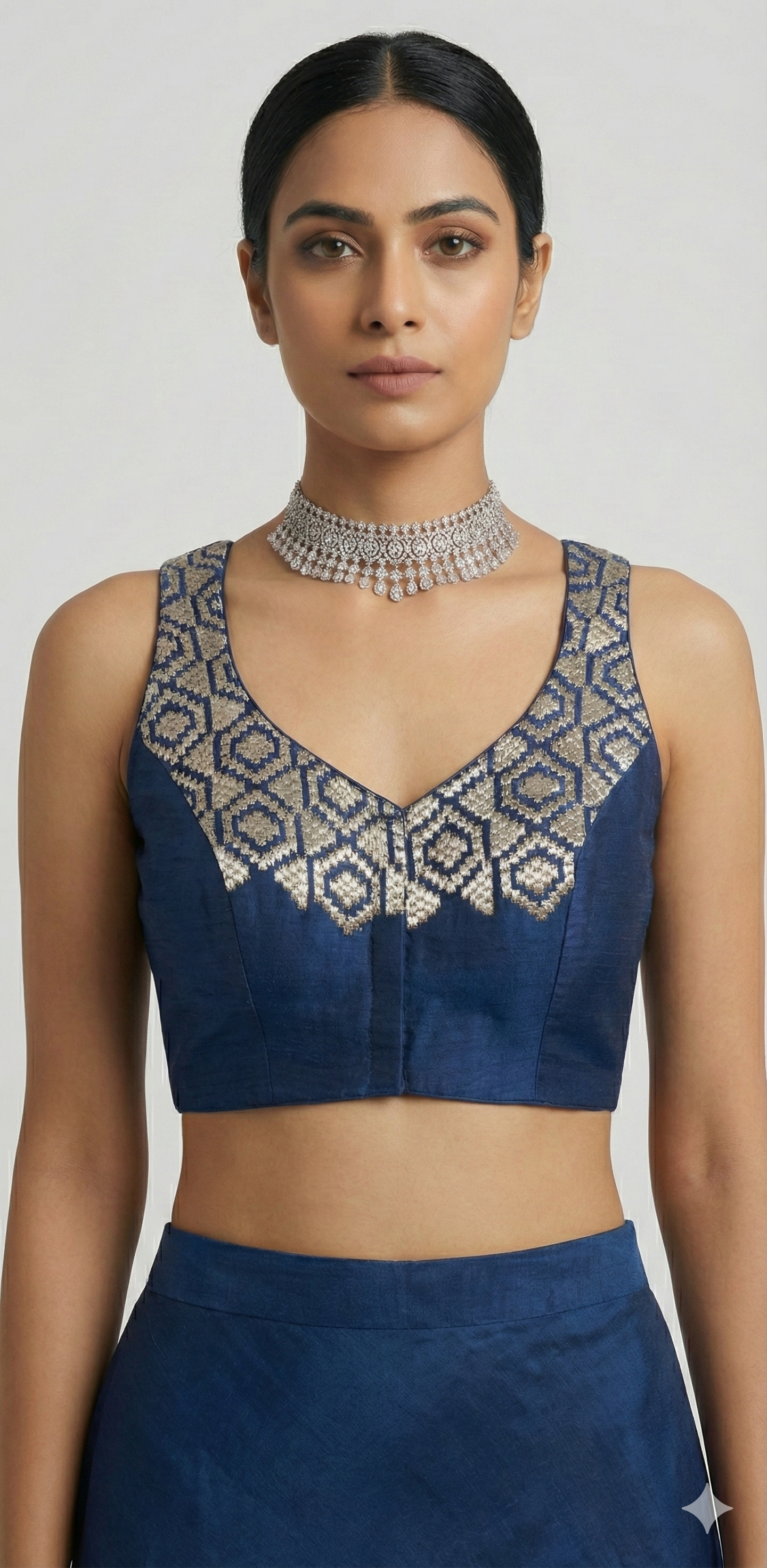 Black blouse with gold work