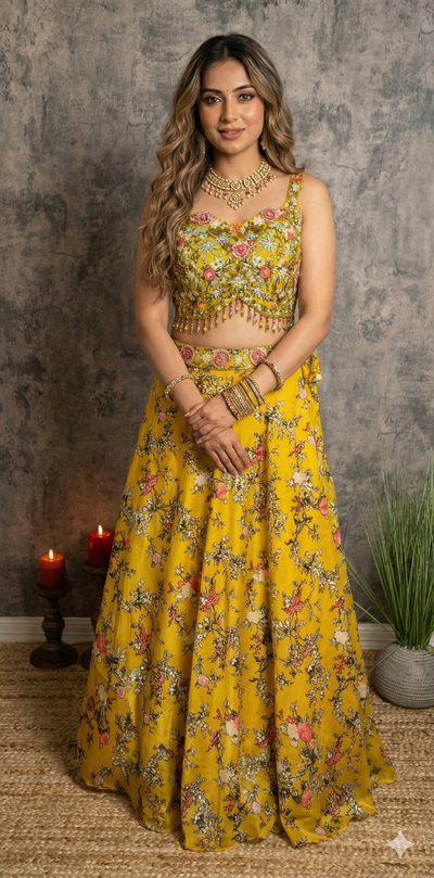 Yellow lehanga