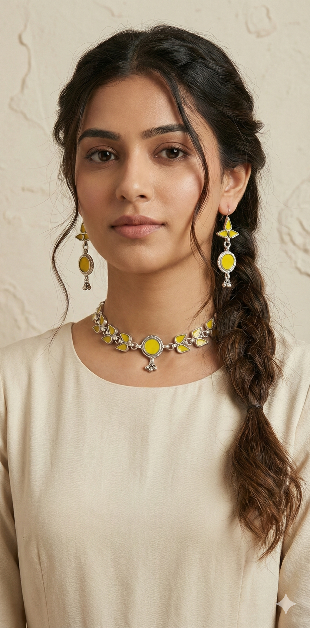 Indian glass choker with earring