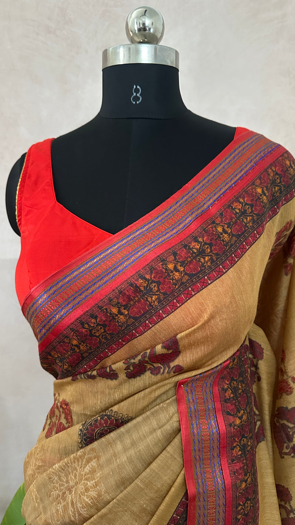 Pure munga silk saree with digital print, with BP