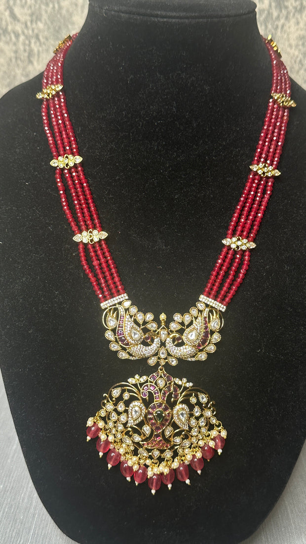 Long necklace with earring