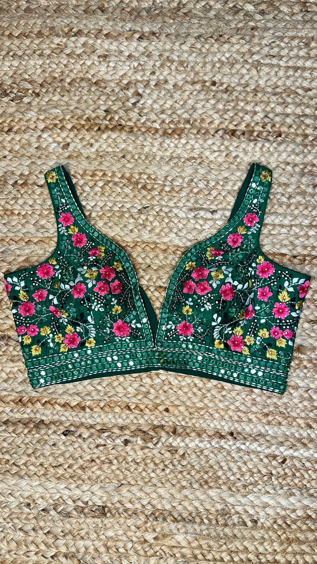 Green designer blouse