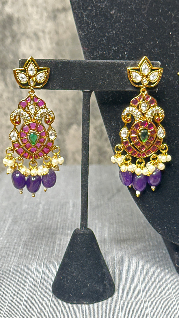 Long necklace with earring