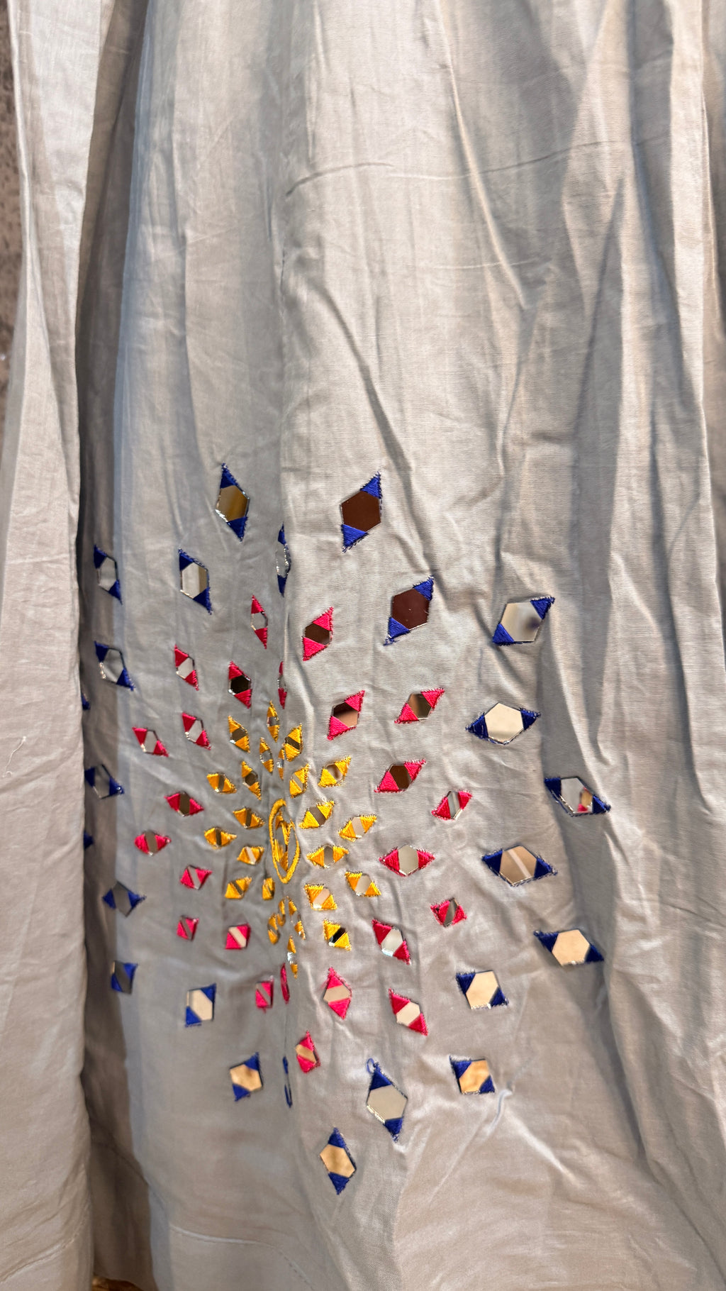 8 m flare navrathri skirt with real mirror