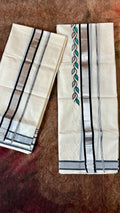 Set mundu with thread embroidery