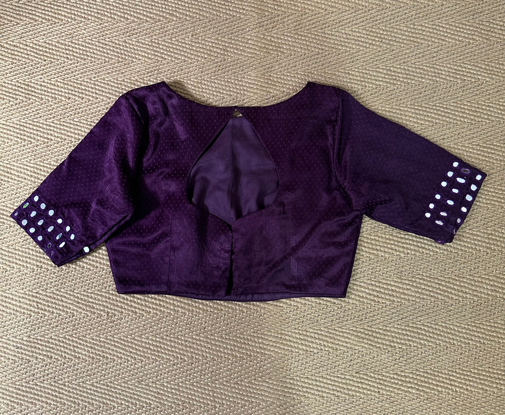 Mashru silk blouse with mirror work