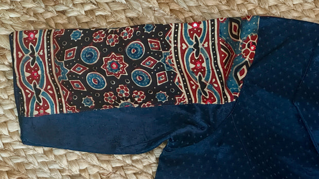 Blue modal silk blouse