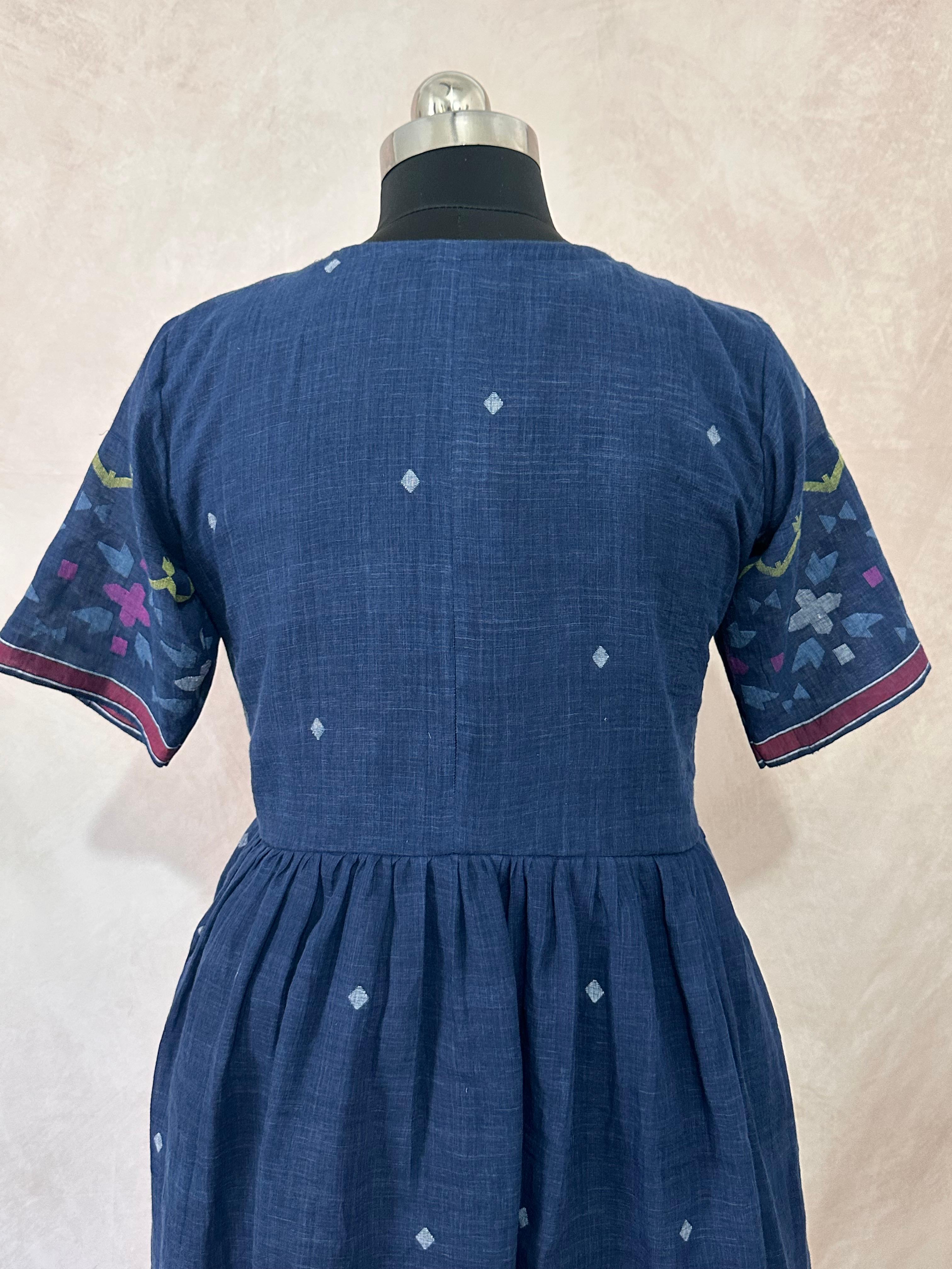 Handloom jamdani cotton dress